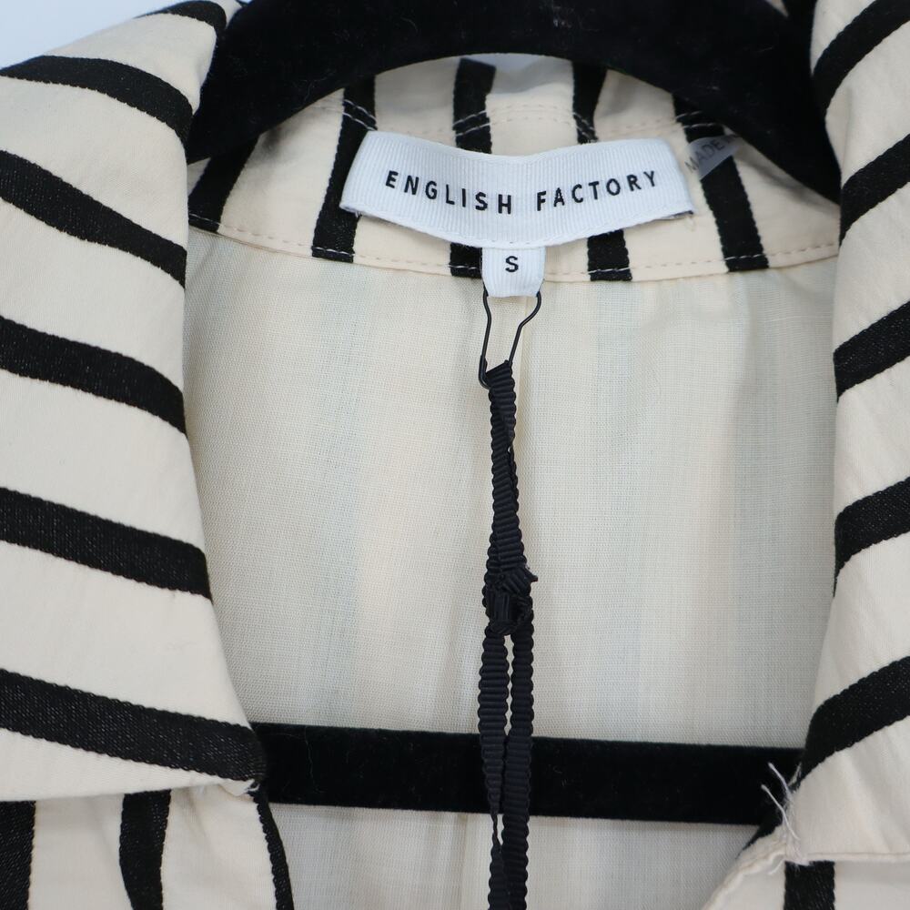 ENGLISH FACTORY Stripe Collared Mini Dress Beige Black NWT Pullover Women's S - Picture 8 of 10
